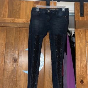 VIP Gothic lace Up Skinny Jeans 🖤